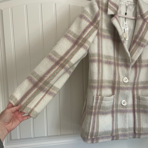 NWT For Love & lemons oversized knit blazer jacket size large cream - Picture 4 of 11